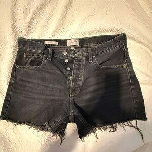 Universal Thread Black Jean Shorts with Frayed Hem